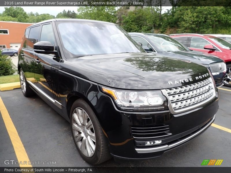 Santorini Black Metallic / Ebony 2016 Land Rover Range Rover Supercharged LWB