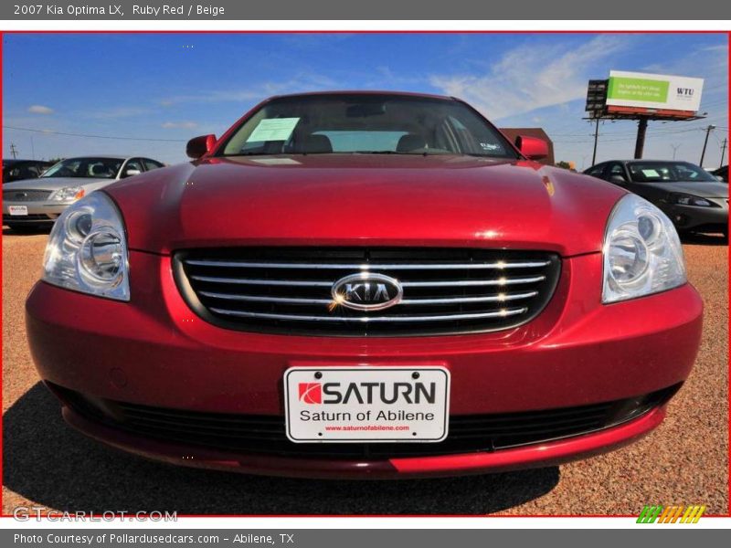 Ruby Red / Beige 2007 Kia Optima LX