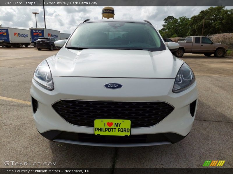 Oxford White / Dark Earth Gray 2020 Ford Escape SE
