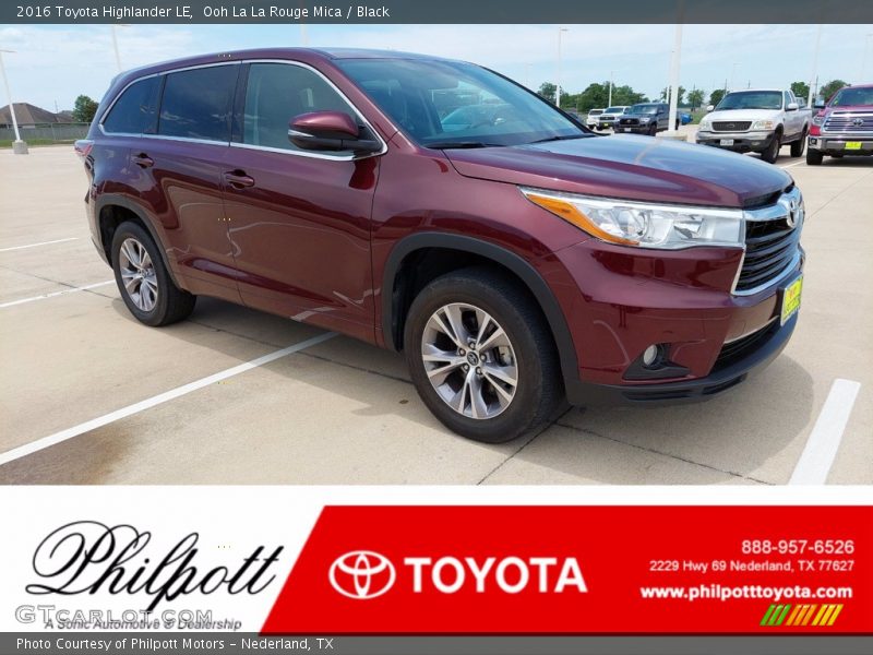 Ooh La La Rouge Mica / Black 2016 Toyota Highlander LE