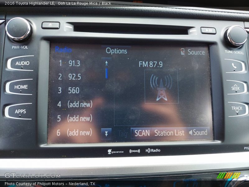 Audio System of 2016 Highlander LE