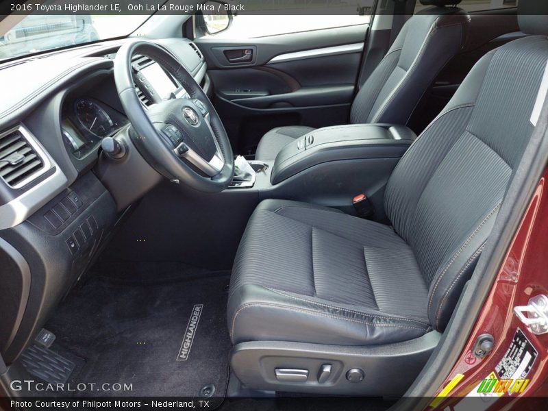 Front Seat of 2016 Highlander LE
