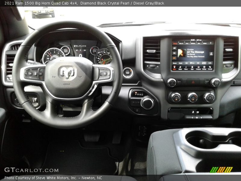 Diamond Black Crystal Pearl / Diesel Gray/Black 2021 Ram 1500 Big Horn Quad Cab 4x4