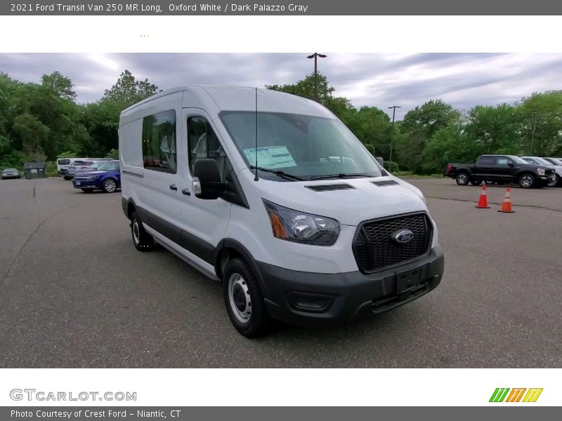 Oxford White / Dark Palazzo Gray 2021 Ford Transit Van 250 MR Long