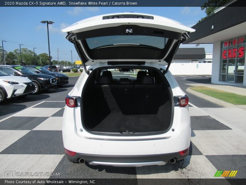 Snowflake White Pearl / Caturra Brown 2020 Mazda CX-5 Signature AWD
