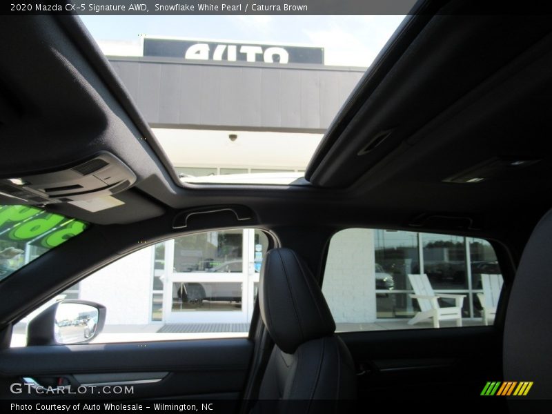 Snowflake White Pearl / Caturra Brown 2020 Mazda CX-5 Signature AWD