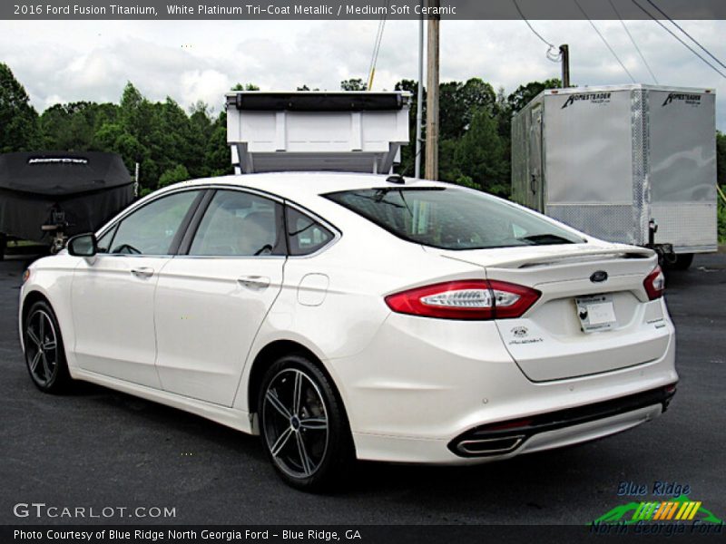 White Platinum Tri-Coat Metallic / Medium Soft Ceramic 2016 Ford Fusion Titanium
