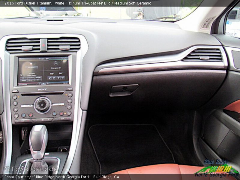 White Platinum Tri-Coat Metallic / Medium Soft Ceramic 2016 Ford Fusion Titanium