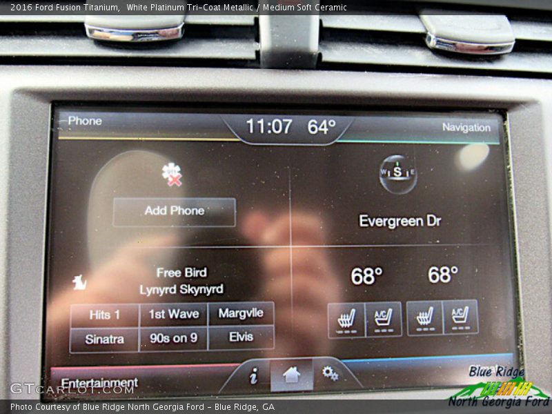 White Platinum Tri-Coat Metallic / Medium Soft Ceramic 2016 Ford Fusion Titanium