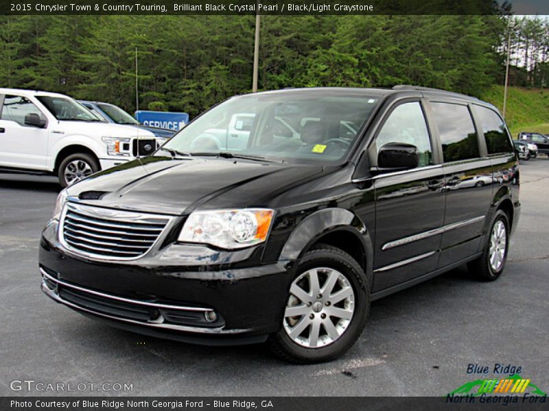 Brilliant Black Crystal Pearl / Black/Light Graystone 2015 Chrysler Town & Country Touring