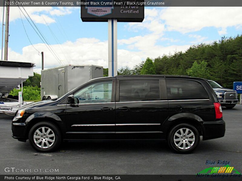 Brilliant Black Crystal Pearl / Black/Light Graystone 2015 Chrysler Town & Country Touring