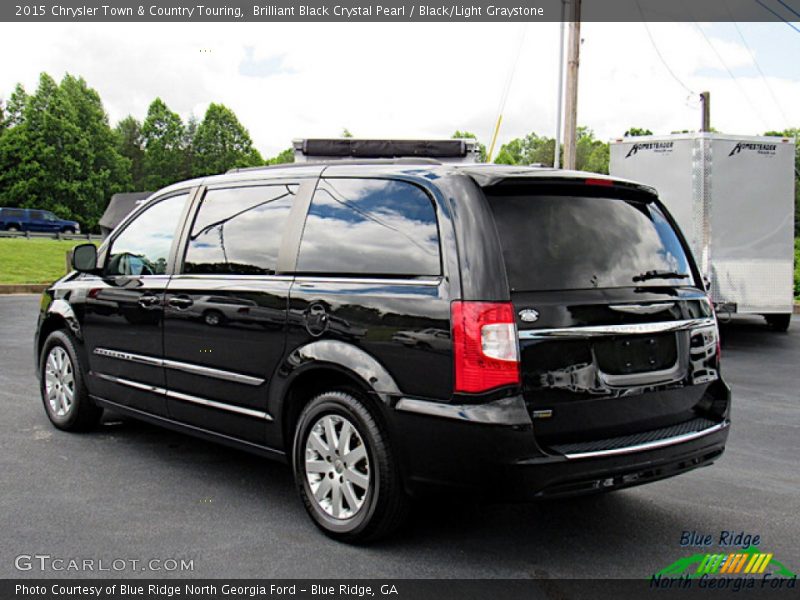 Brilliant Black Crystal Pearl / Black/Light Graystone 2015 Chrysler Town & Country Touring