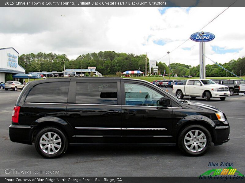 Brilliant Black Crystal Pearl / Black/Light Graystone 2015 Chrysler Town & Country Touring