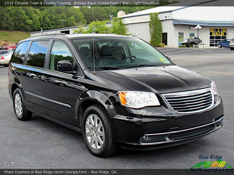 Brilliant Black Crystal Pearl / Black/Light Graystone 2015 Chrysler Town & Country Touring