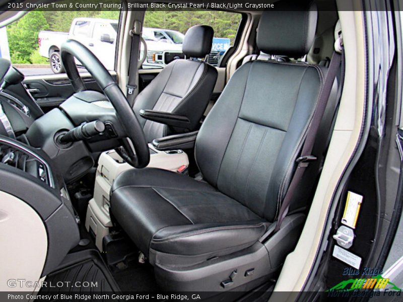 Brilliant Black Crystal Pearl / Black/Light Graystone 2015 Chrysler Town & Country Touring