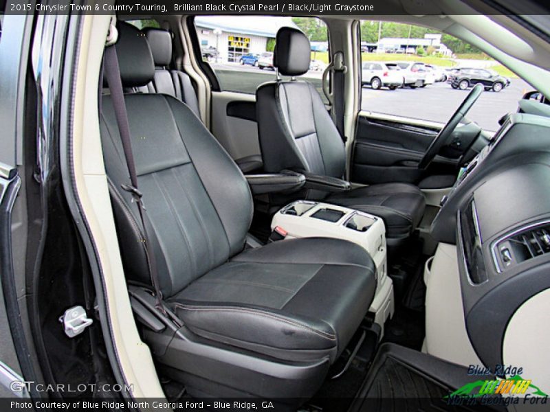 Brilliant Black Crystal Pearl / Black/Light Graystone 2015 Chrysler Town & Country Touring