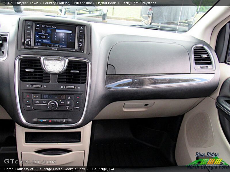 Brilliant Black Crystal Pearl / Black/Light Graystone 2015 Chrysler Town & Country Touring