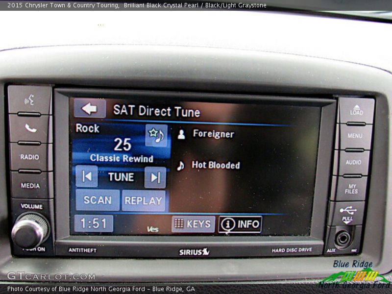 Brilliant Black Crystal Pearl / Black/Light Graystone 2015 Chrysler Town & Country Touring