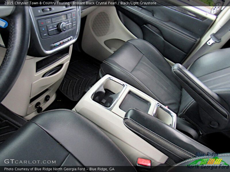 Brilliant Black Crystal Pearl / Black/Light Graystone 2015 Chrysler Town & Country Touring