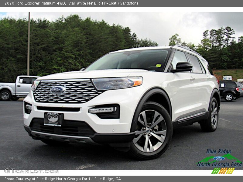 Star White Metallic Tri-Coat / Sandstone 2020 Ford Explorer Platinum 4WD