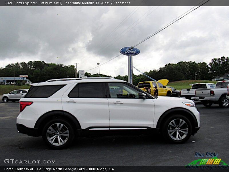 Star White Metallic Tri-Coat / Sandstone 2020 Ford Explorer Platinum 4WD