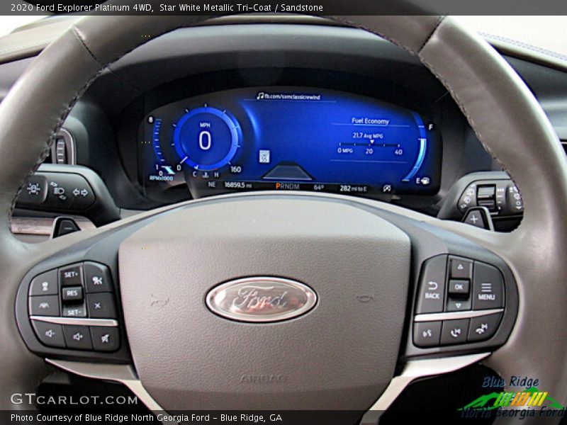 Star White Metallic Tri-Coat / Sandstone 2020 Ford Explorer Platinum 4WD