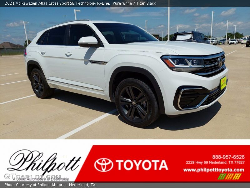 Pure White / Titan Black 2021 Volkswagen Atlas Cross Sport SE Technology R-Line