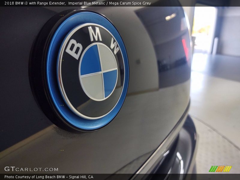 Imperial Blue Metallic / Mega Carum Spice Grey 2018 BMW i3 with Range Extender