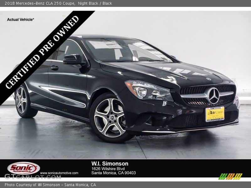 Night Black / Black 2018 Mercedes-Benz CLA 250 Coupe