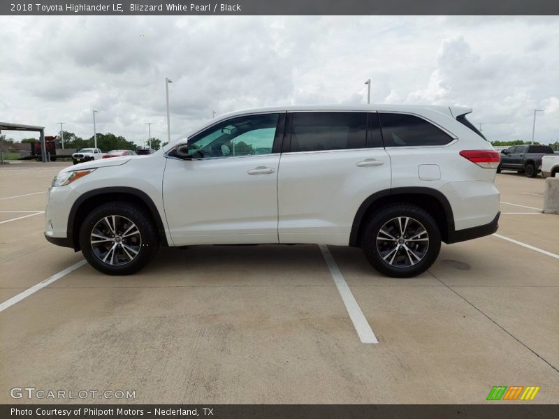 Blizzard White Pearl / Black 2018 Toyota Highlander LE