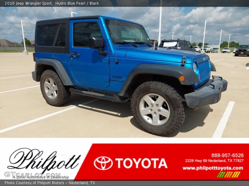 Hydro Blue Pearl / Black 2016 Jeep Wrangler Sport