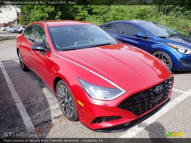 Calypso Red / Black 2020 Hyundai Sonata SEL Plus