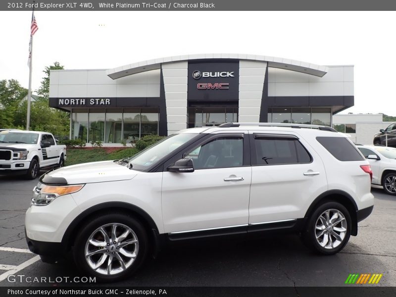 White Platinum Tri-Coat / Charcoal Black 2012 Ford Explorer XLT 4WD