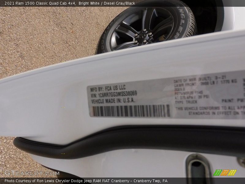 Bright White / Diesel Gray/Black 2021 Ram 1500 Classic Quad Cab 4x4