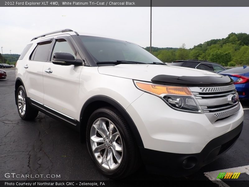 White Platinum Tri-Coat / Charcoal Black 2012 Ford Explorer XLT 4WD