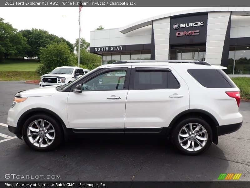 White Platinum Tri-Coat / Charcoal Black 2012 Ford Explorer XLT 4WD