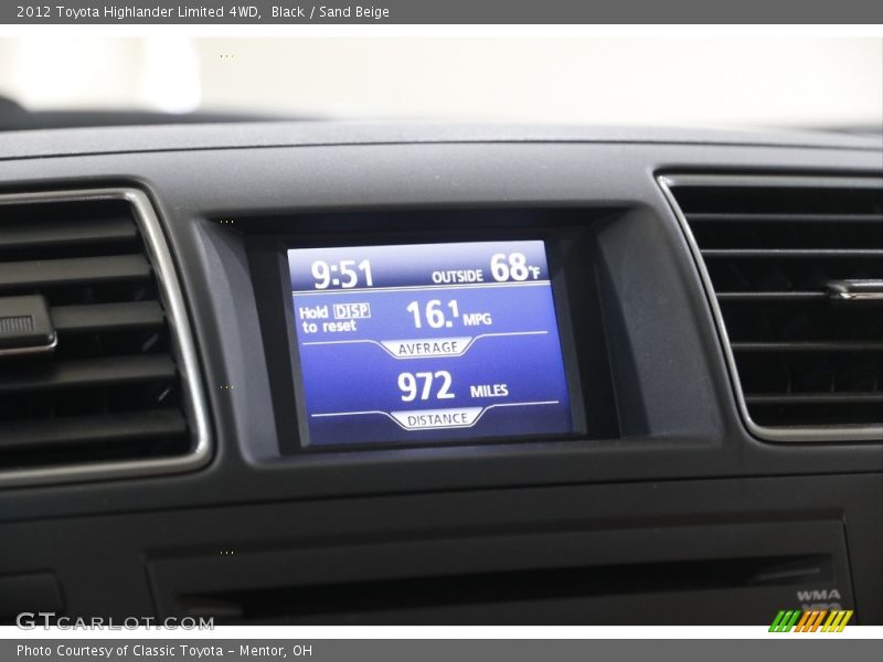 Black / Sand Beige 2012 Toyota Highlander Limited 4WD