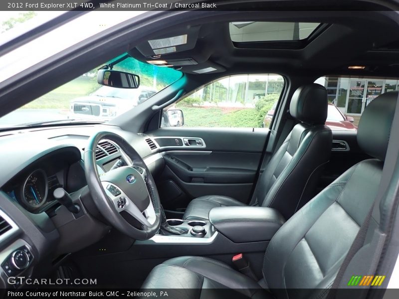 White Platinum Tri-Coat / Charcoal Black 2012 Ford Explorer XLT 4WD