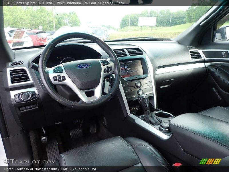 White Platinum Tri-Coat / Charcoal Black 2012 Ford Explorer XLT 4WD