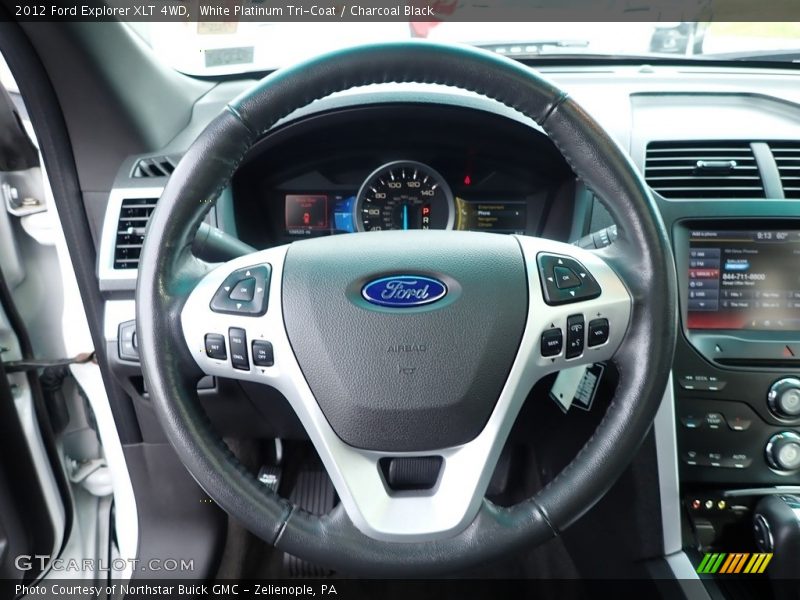 White Platinum Tri-Coat / Charcoal Black 2012 Ford Explorer XLT 4WD