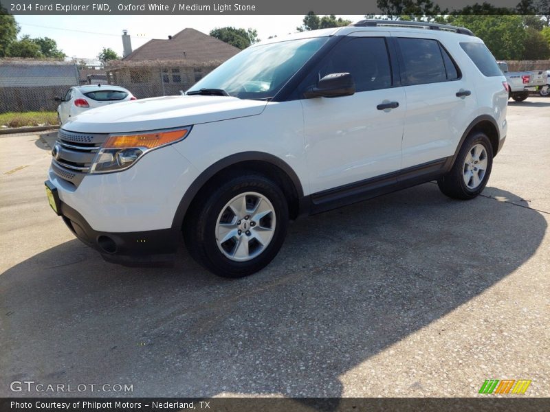 Oxford White / Medium Light Stone 2014 Ford Explorer FWD