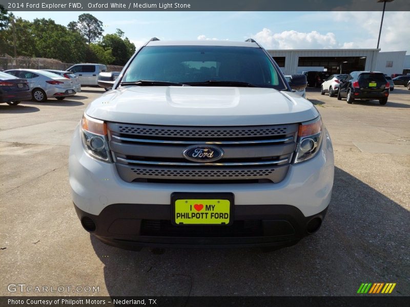 Oxford White / Medium Light Stone 2014 Ford Explorer FWD