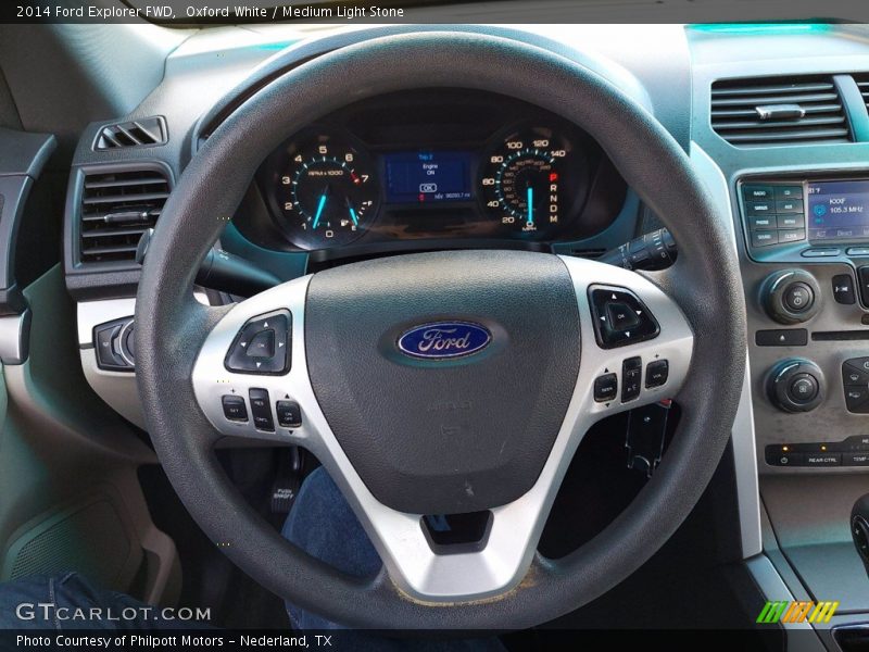 Oxford White / Medium Light Stone 2014 Ford Explorer FWD