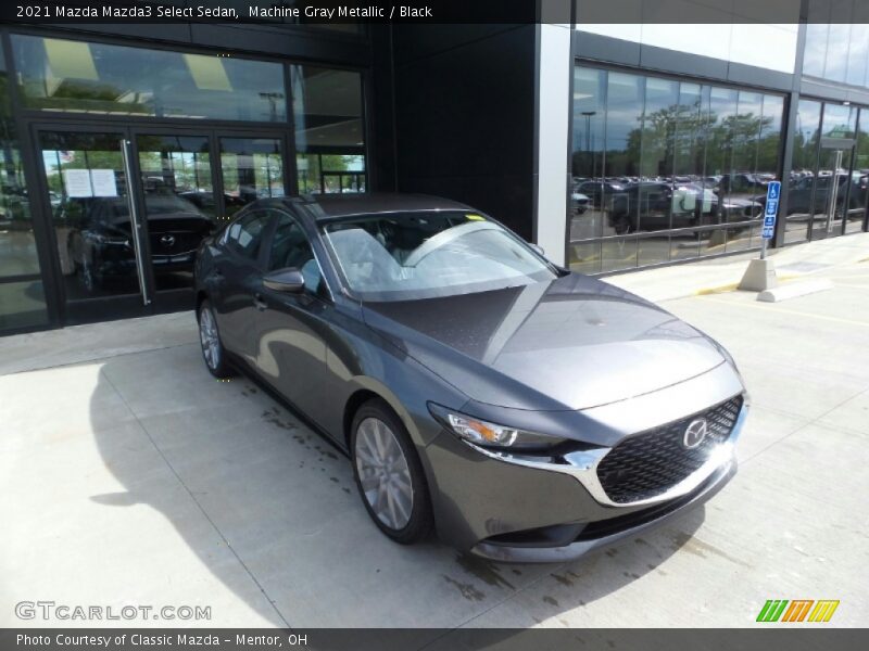 Machine Gray Metallic / Black 2021 Mazda Mazda3 Select Sedan