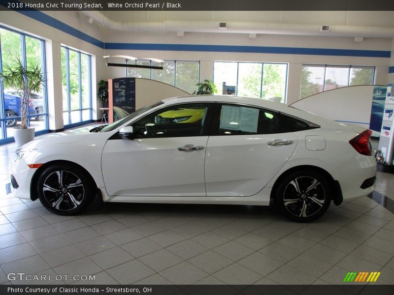 White Orchid Pearl / Black 2018 Honda Civic Touring Sedan