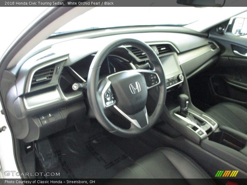 White Orchid Pearl / Black 2018 Honda Civic Touring Sedan