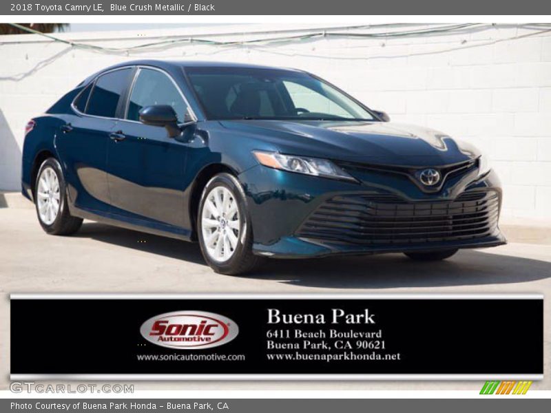 Blue Crush Metallic / Black 2018 Toyota Camry LE