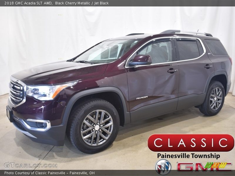 Black Cherry Metallic / Jet Black 2018 GMC Acadia SLT AWD