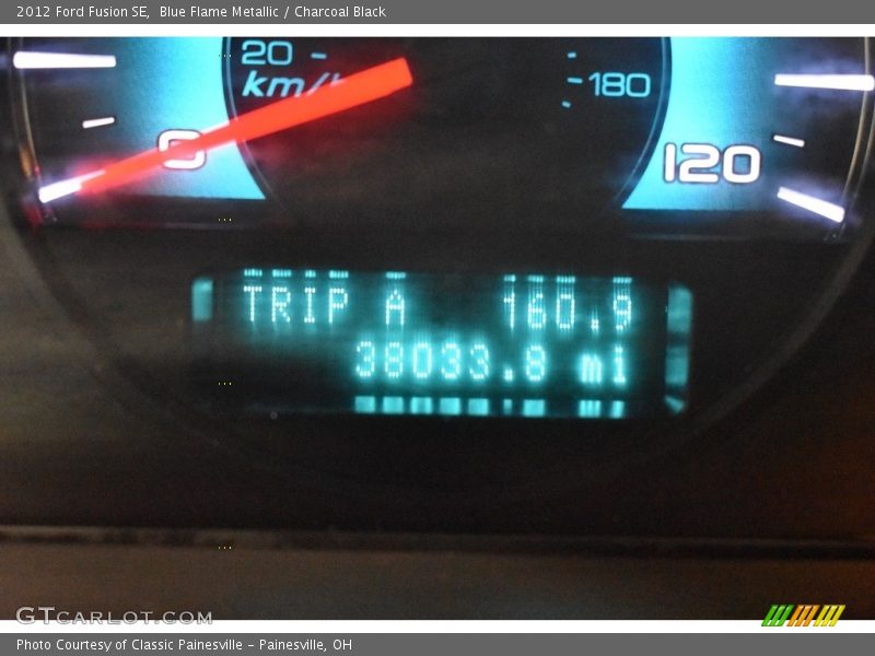 Blue Flame Metallic / Charcoal Black 2012 Ford Fusion SE