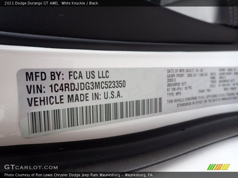 White Knuckle / Black 2021 Dodge Durango GT AWD